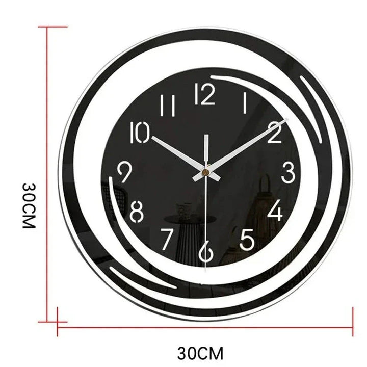 Lisslune | Acrylic Wall Clock - Scandinavian Design - Black - Clock