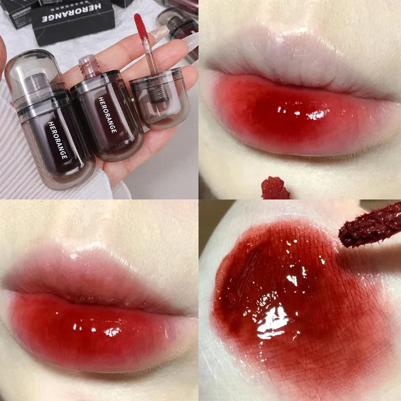 Rynx | Non-sticky Mirror Lip Gloss Moisturizing Liquid Lipstick Waterproof Long-lasting Cherry Red Lip-tinted Korean Makeup Cosmetics