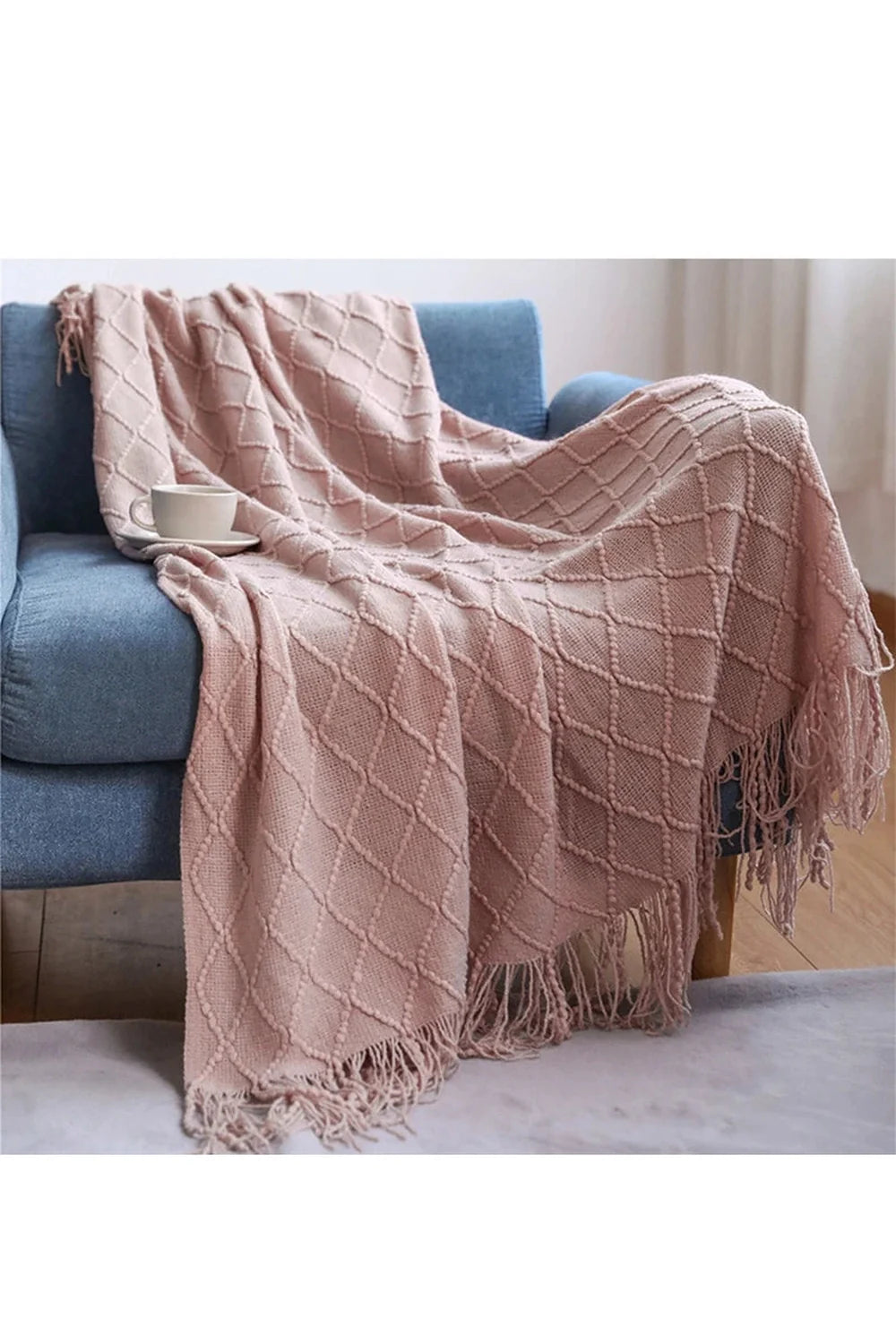 Lisslune | Diamond Knit Throw Blanket