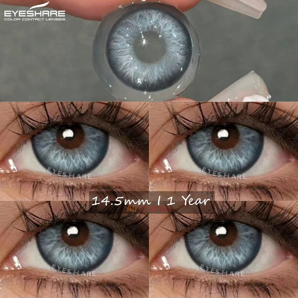 Rynx | Natural colored contact lenses for green eyes Blue contact lenses Brown beauty contact lenses Annual 2 pieces/pair Gray lenses