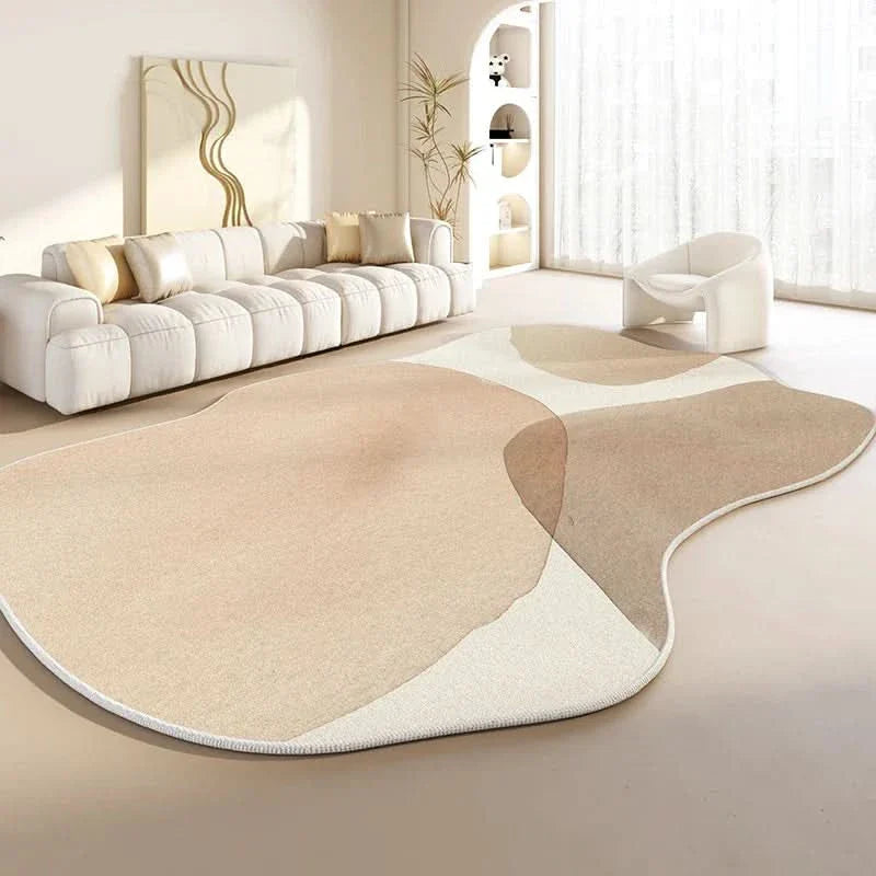 Lisslune | Japanese Style Irregular Plush Rug with Non-Slip Backing