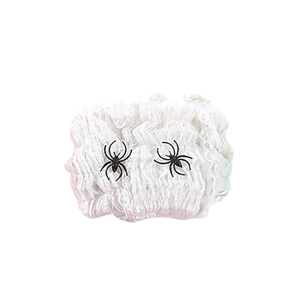 Rynx | Artificial Spider Web, Horror Spider Web Halloween Decorations, Stretchable Spider Web with Spider, Gothic Horror Home Decor