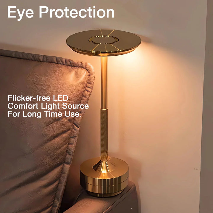 Lisslune | Cordless Rechargeable Modern Aura Table Lamp with Touch Controls | Wireless LED Light for Modern Side Tables and Office Desks | Minimalist Table Lamp