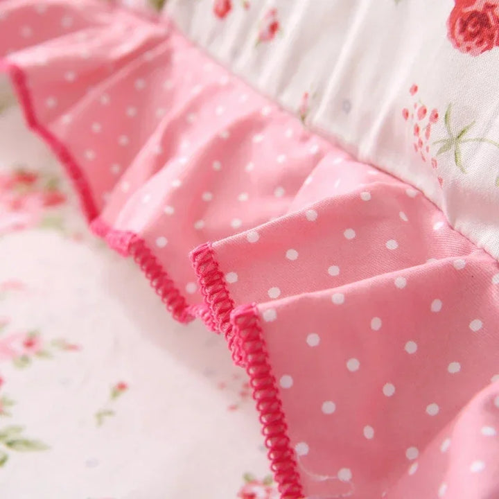 Rynx 2 Piece Cotton Printed Pillowcase Ruffle Garden Body Pillowcase Bed Pillow Covers Rustic Dobby Pillowcase Pillow Covers