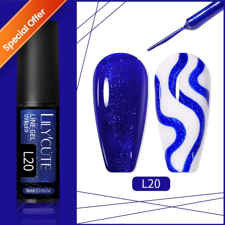 Rynx | 5ML Silver Metallic Painter Liner Gel Nail Polish Super Bright Mirror Drawing Gel Semi Permanent Line French Nail Art