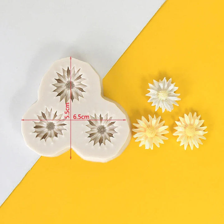 Rynx 3D Mini Daisy Silicone Mold Fondant Cake Decoration Tool Wedding Birthday Party Chocolate Candy Decor Pastry Baking Mold