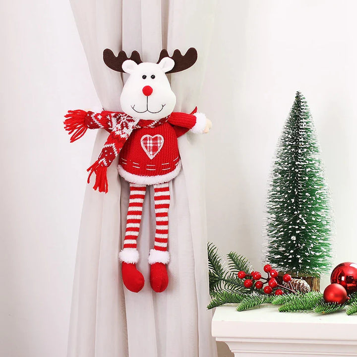 Rynx Christmas Dolls Curtain Buckle Santa Claus Snowman Ornament Merry Christmas Decoration for Home Christmas Gifts New Year 2025