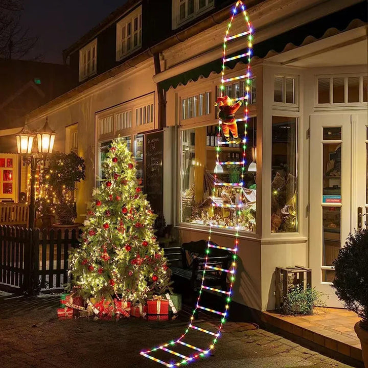 Rynx | LED Christmas Decorations Fairy Lamp LED Ladder Lamp with Climbing Santa Home Outdoor Christmas Light New Year Decoration s