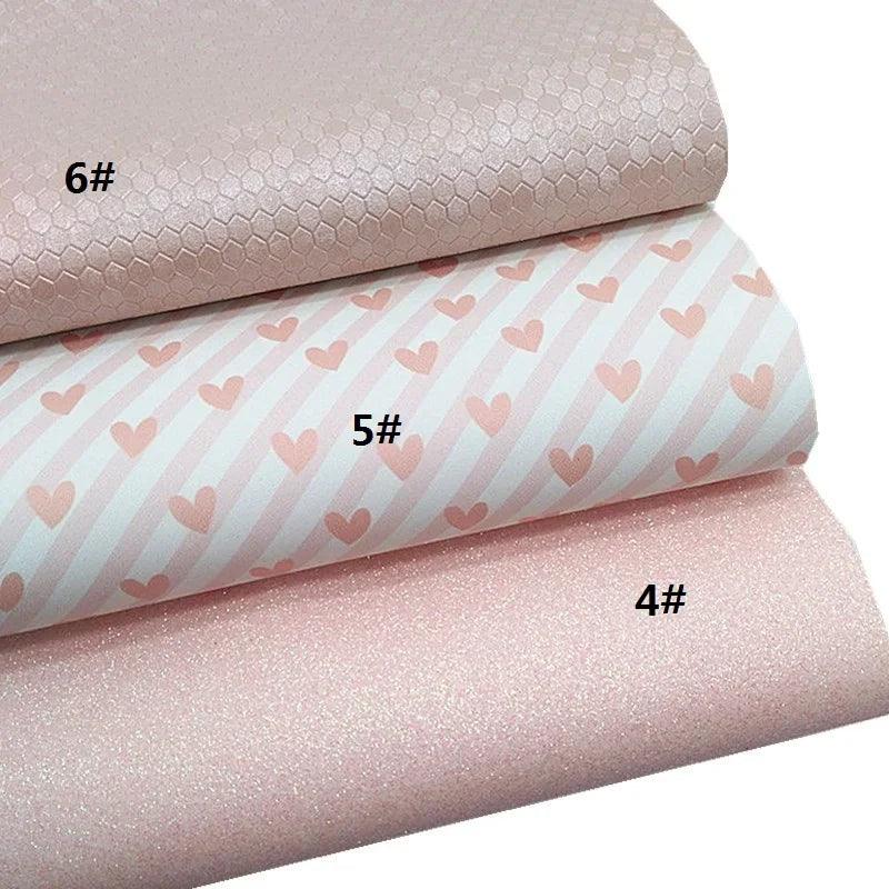 Lisslune | Chic Pink Leather Craft Sheets - Elegant Honeycomb and Heart Designs for Inspiring DIY Creations