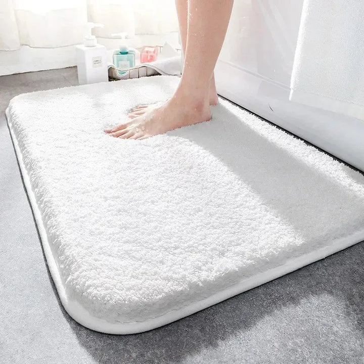 Rynx | Solid Color Bathroom Door Mats Extra Thick Plush Bathroom Rug Water Absorbent Non-Slip Floor Mat Soft Comfortable Fluffy Mat Rug