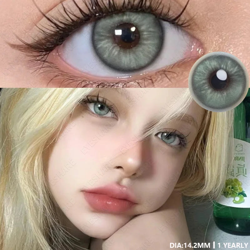 Rynx | Naturally colored contact lenses for the eyes 1 Pair Green eye lenses Blue eye contacts Brown lenses Yearly Korean Gray pupils