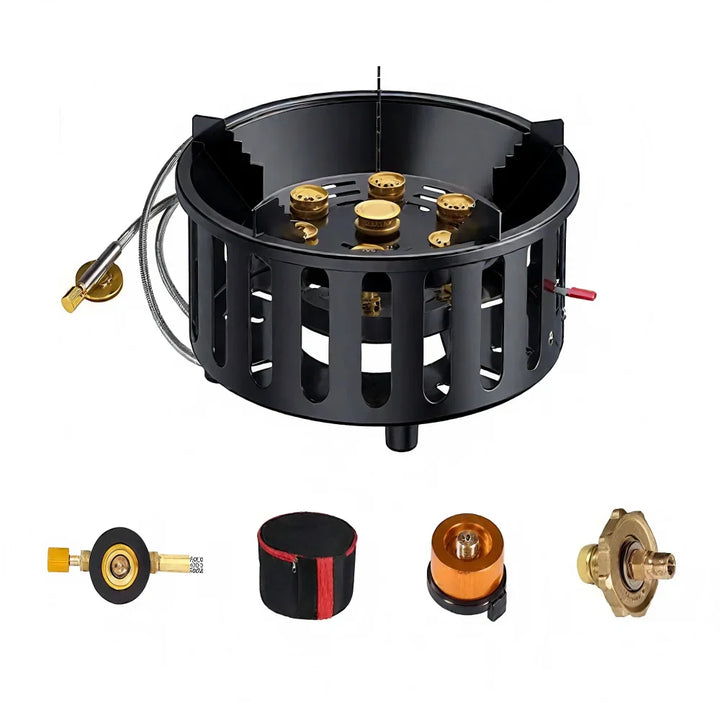 Lisslune | 7-Core Portable Camping Gas Stove with Electronic Ignition – Kael