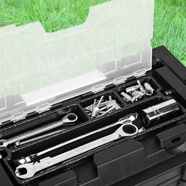 Lisslune | Elite Stainless Steel Toolbox with dual secure storage and innovative safety features