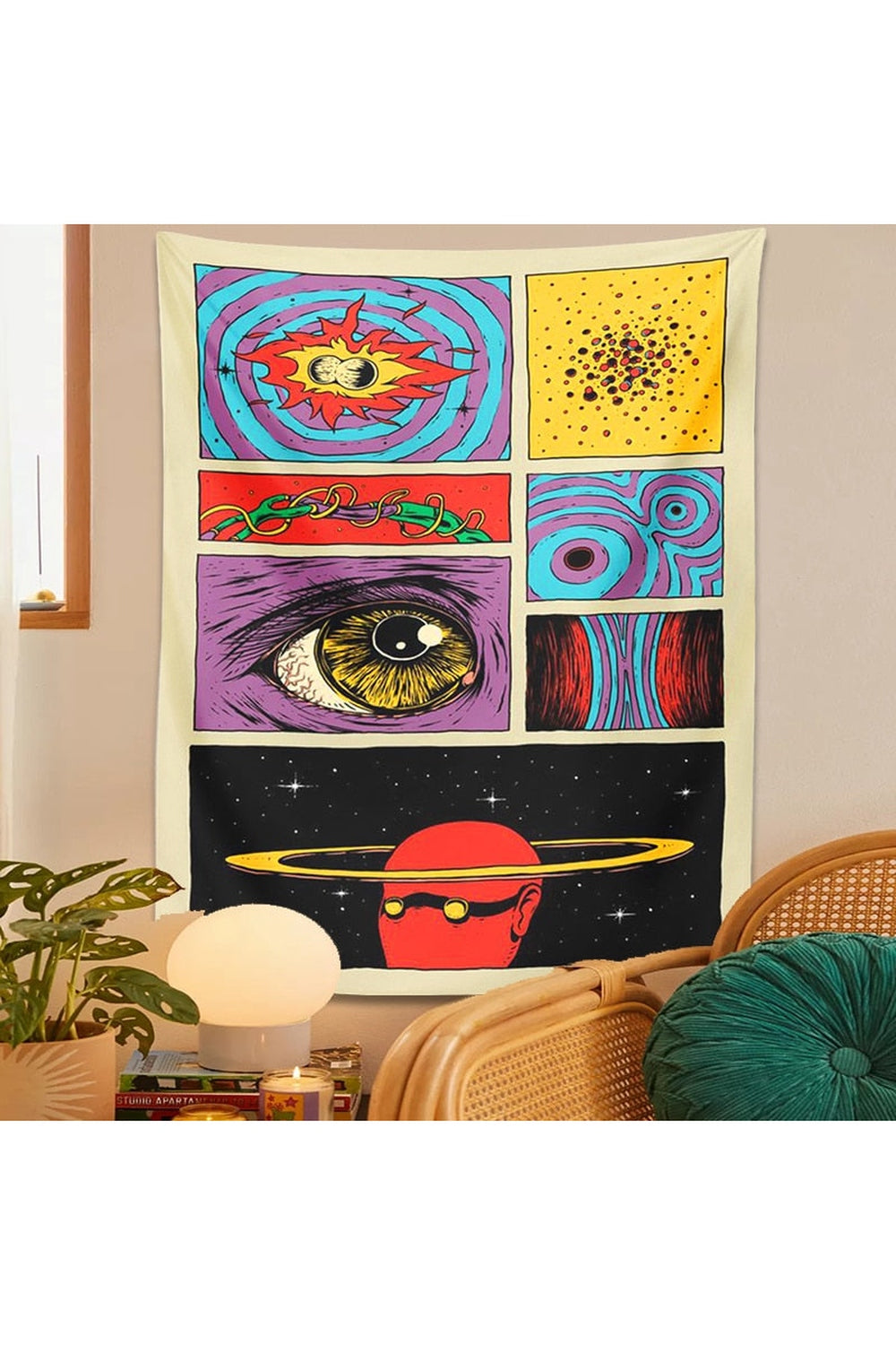 Lisslune | Cartoon Psychedelic Wall Tapestry