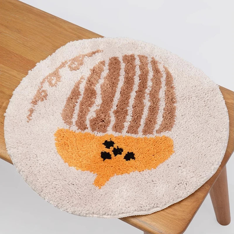 Rynx | Cartoon Tufting Seat Cushion Soft Round Square Bird Pine Cone Floor Chair Pad Home Office Warm Decoration Autumn Winter 40x40cm