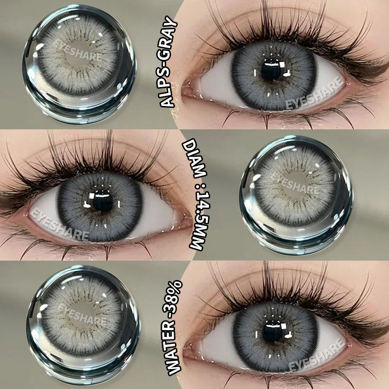 Rynx | New Lenses 1 Pair Colored Lenses for Eyes Green Contact Lenses Fashion Blue Eye Lenses Annual Gray Contact Lenses