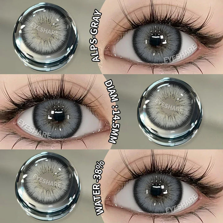 Rynx | New Lenses 1 Pair Colored Lenses for Eyes Green Contact Lenses Fashion Blue Eye Lenses Annual Gray Contact Lenses