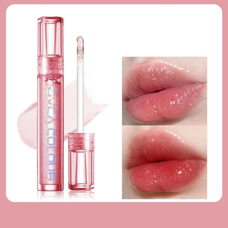 Rynx | Mirror Lip Gloss Transparent Glass Lip Plumping Shiny Long-lasting Waterproof Lipstick Water Mirror Lip Lacquer Korean Cosmetics