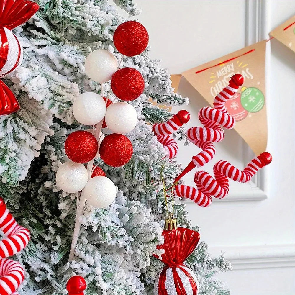 Rynx | 1/2/4 Piece Christmas Tree Candy Canes - Festive Wool Candy Roll Decoration for Christmas, New Year and Winter Holidays