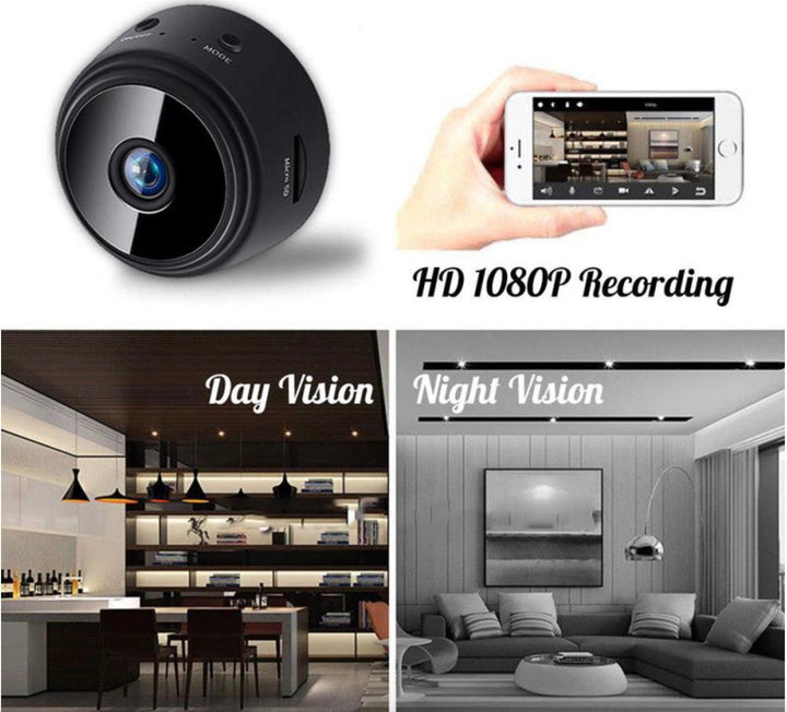 Lisslune | Wireless Mini Night Vision Camera with Magnetic Mount for Home Security
