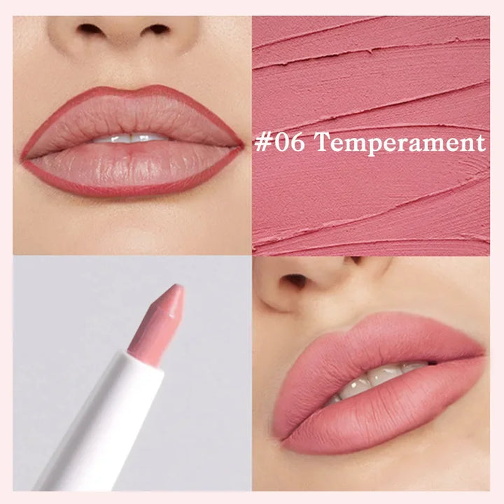 Rynx | Nude Brown Lip Liner Outline Contour Tint Lip Makeup Long-lasting Waterproof Matte Smooth Lipstick Pencil Lip Contour Cosmetic