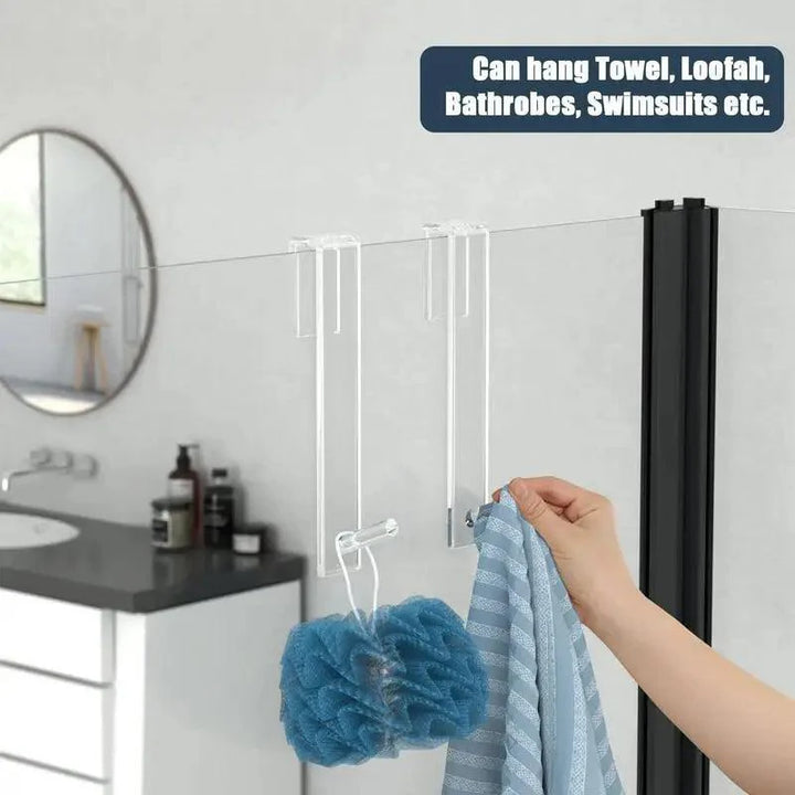 Lisslune | Frameless Acrylic Shower Door Organizer - Effortless Installation Without Drill Required