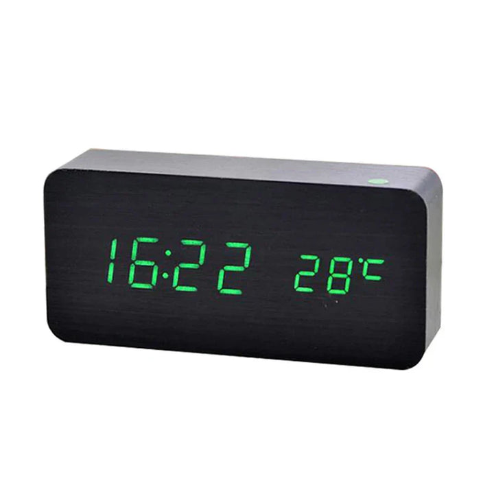 Lisslune | Wooden Digital Alarm Clock | LED Display | Modern Design | Silent | Environmentally Friendly