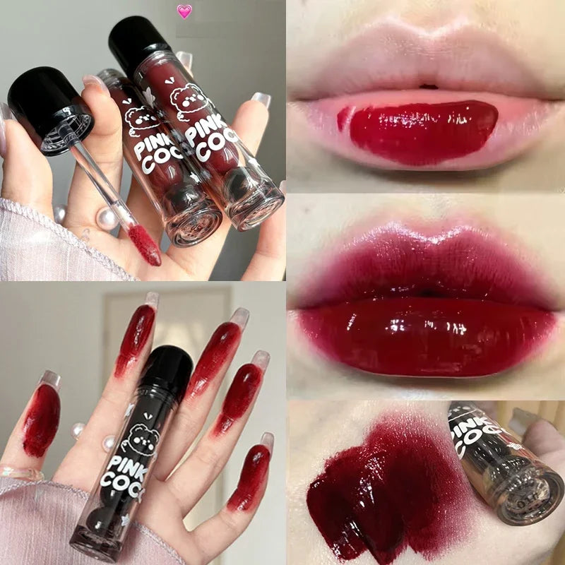 Rynx | Black Mirror Water Lipgloss Dark Red Moisturizing Lip Lacquer Long-lasting Non-sticky Cup-forming Forming a film that does not easily fade Makeup