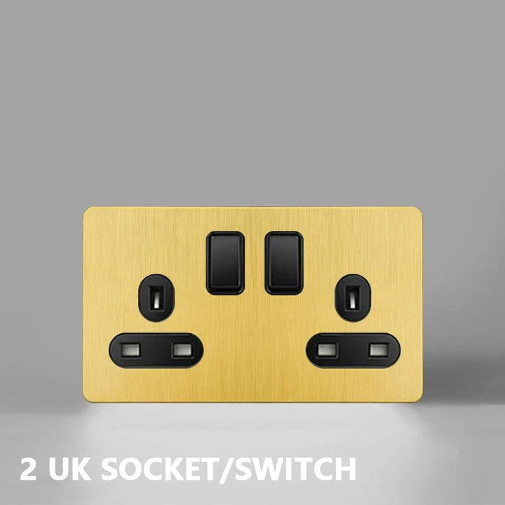 Lisslune | Luxurious Gold Dimmer Switch Set with USB Charging Port - Perfect for French/EU Plugs