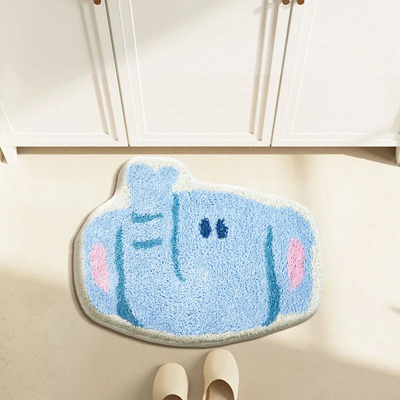 Rynx | Tuffing Cartoon Animal Bathroom Mat Elephant Crocodile Carpet Bath Mat Rug Floor Pad Doormat Kawaii Living Room Kids Room Decor