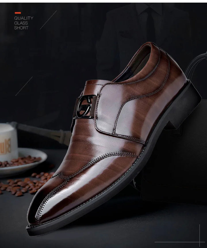 Lisslune | Men's Leather Shoes Stylish Men's Shoes Pointed Oxford Wedding Leather Men's Dress Shoes Gentleman Office Man Shoe