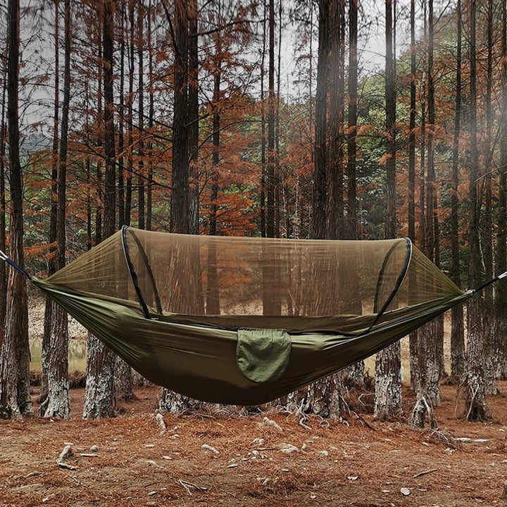 Lisslune | OutdoorRelax Hammock with Mosquito Net and Quick Closure – 200 kg load capacity