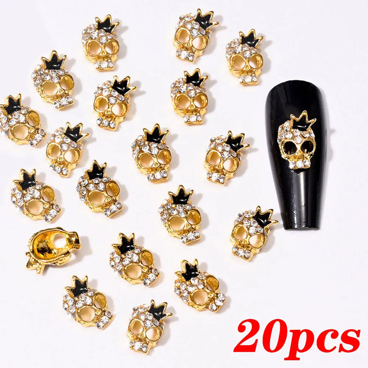 Rynx | 20 pieces/bag 3D Cherry Nail Charms Red & Pink Cherry Nail Rhinestones Nail Gemstones Nail Glitter Stud Fruit Nail Slices for Nail Jewelry