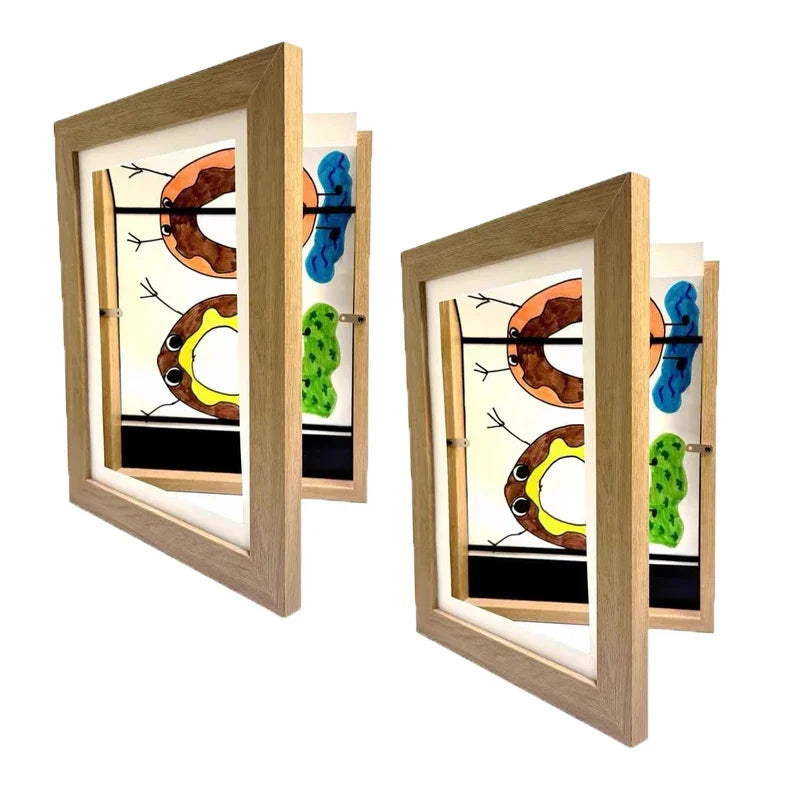 Lisslune | Magnetic Wooden Kids Easy Open Art Frame