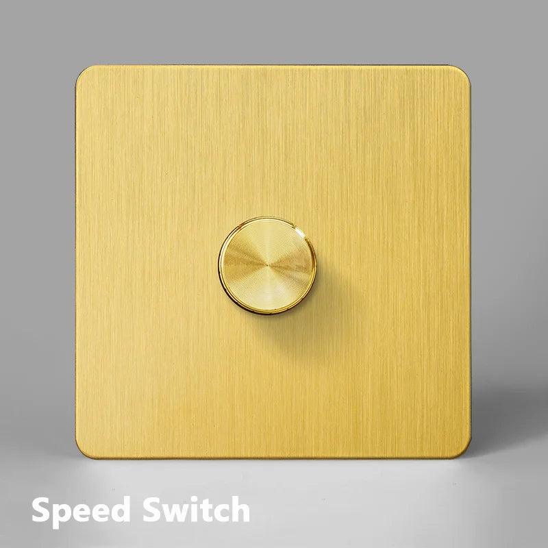 Lisslune | Luxurious Gold Dimmer Switch Set with USB Charging Port - Perfect for French/EU Plugs