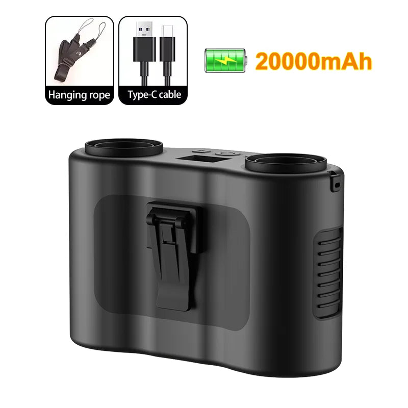 Lisslune | Portable Waist Clip Fan with Dual Air Outlets & 20,000mAh Battery – BreezeMate
