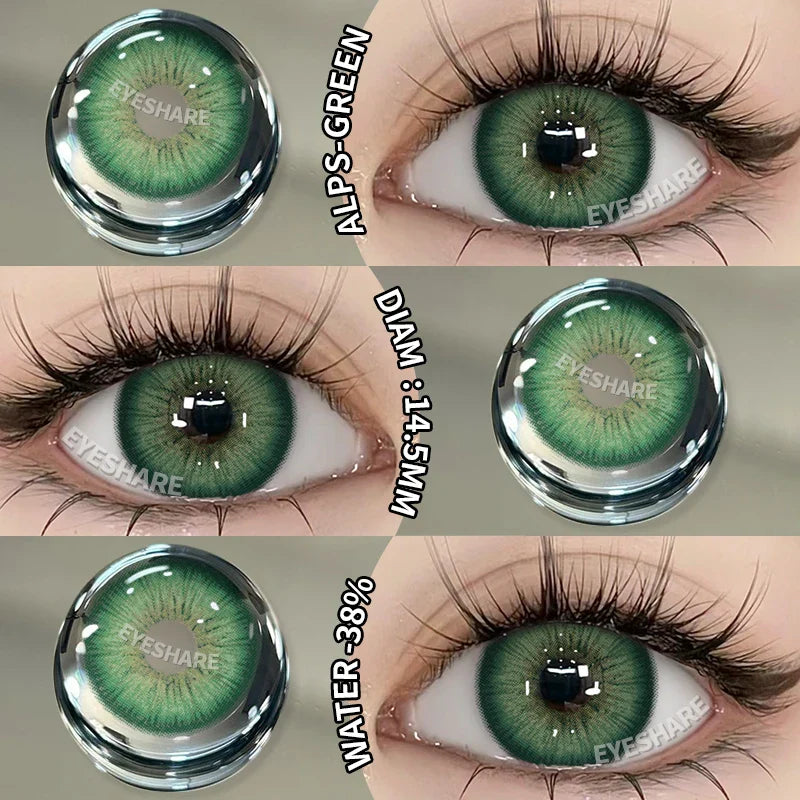 Rynx | New Lenses 1 Pair Colored Lenses for Eyes Green Contact Lenses Fashion Blue Eye Lenses Annual Gray Contact Lenses