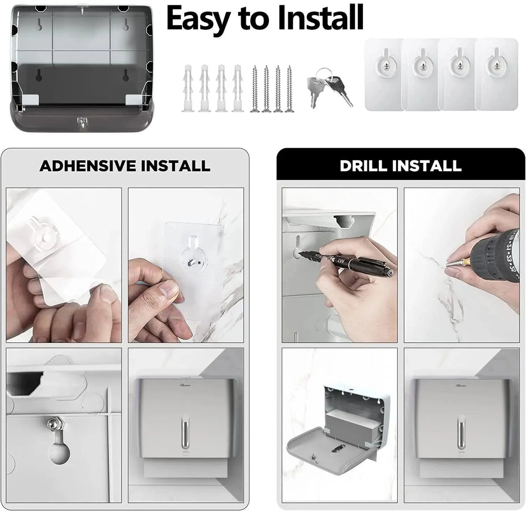 Lisslune | Wall-mounted key lock paper towel dispenser with 200 capacity