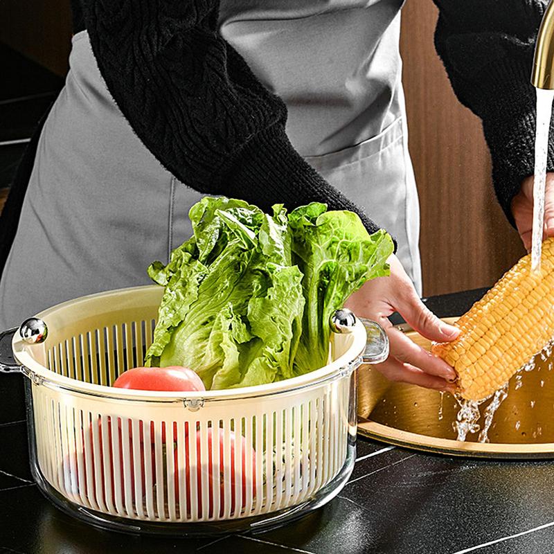 Lisslune | Manual Spin Vegetable Drainer Basket