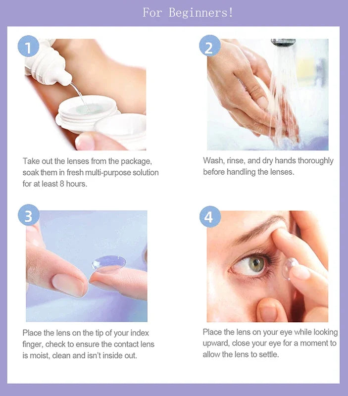 Rynx | New 1 Pair Fashion Large Lens Myopia Colored Contact Lenses for Eye Beauty Blue Eye Lenses Green Pupils Brown Gray Lens