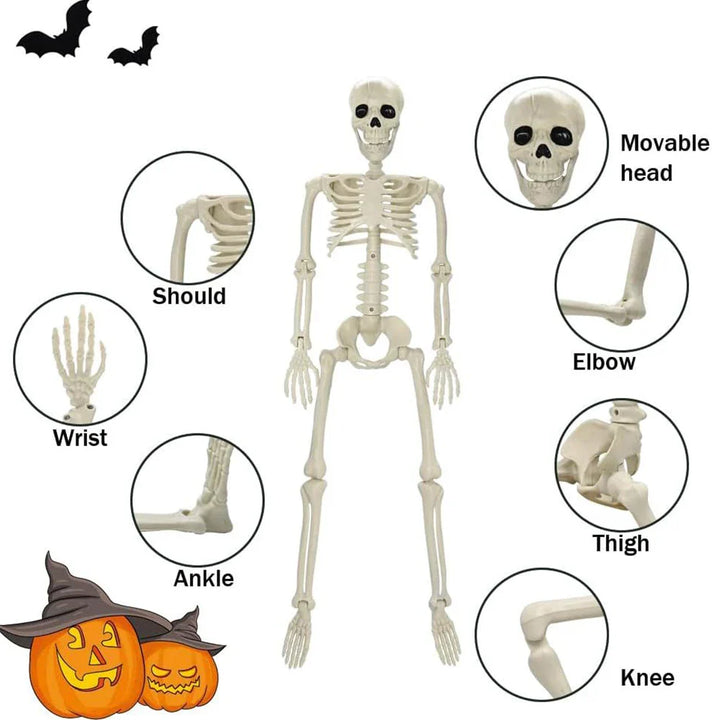 Rynx | 40cm Halloween Human Form Skeleton, Poseable Skeleton, Human Form Bones, Halloween Horror Decorations, Haunted House Horror Props