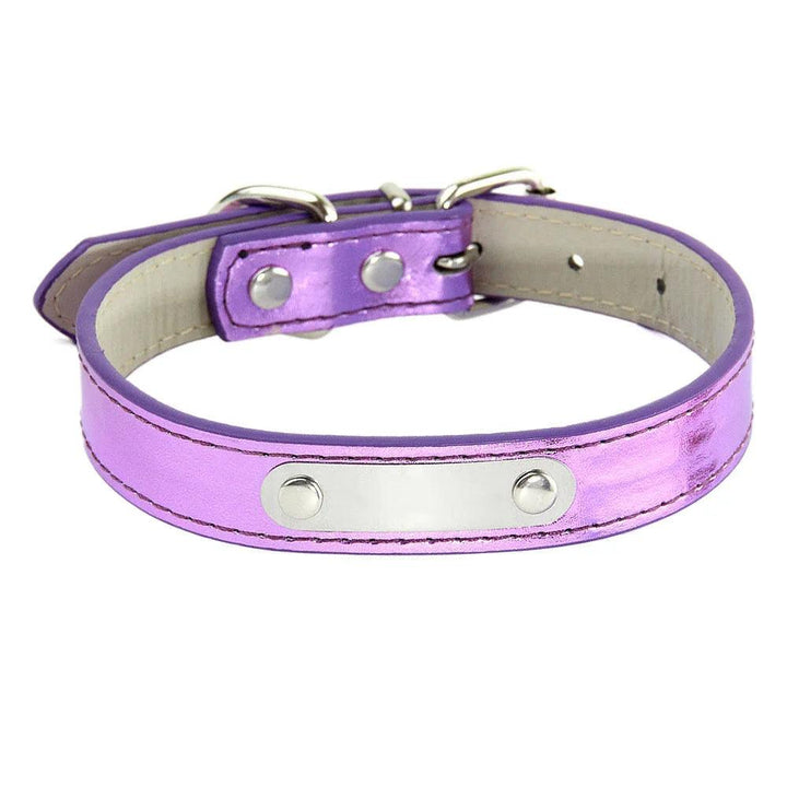 Lisslune | Glamorous Personalized Engraved Leather Dog Collar with Sparkling Accents