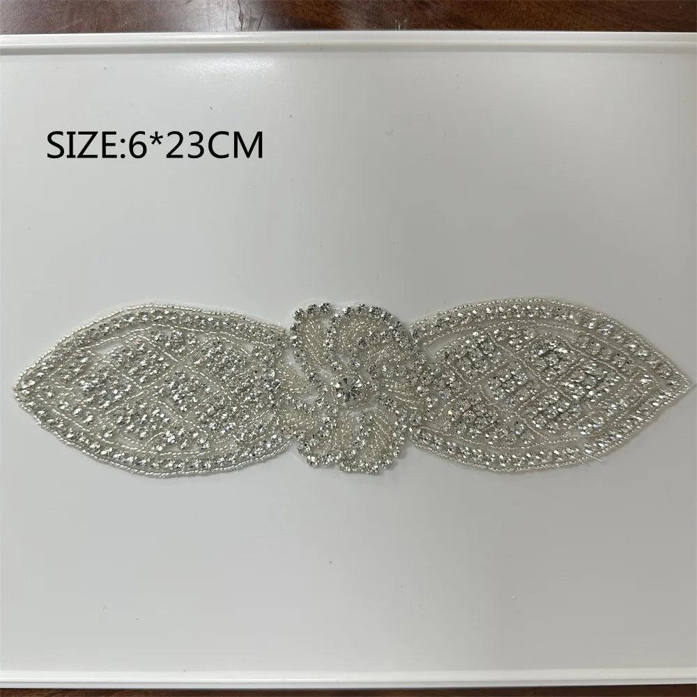 Lisslune | Shining Silver Rhinestone Flower Appliqué: Elegant Fashion Upgrade Accessory