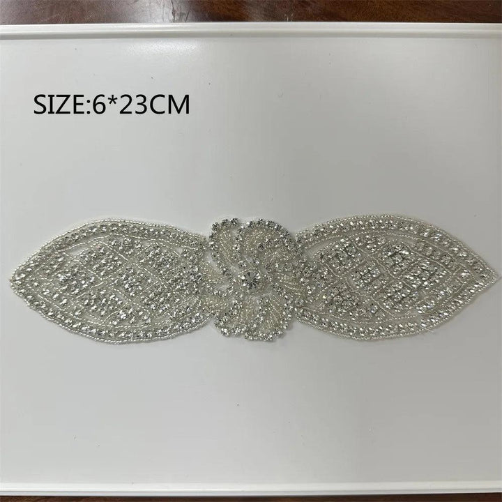 Lisslune | Shining Silver Rhinestone Flower Appliqué: Elegant Fashion Upgrade Accessory