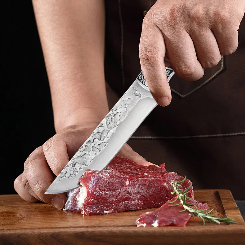 Lisslune | Forged Stainless Steel Cleaver Knife - Versatile Kitchen Chef, Meat, Fruit, BBQ, and Boning Knife with Cover