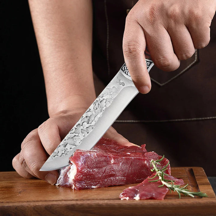 Lisslune | Forged Stainless Steel Cleaver Knife - Versatile Kitchen Chef, Meat, Fruit, BBQ, and Boning Knife with Cover