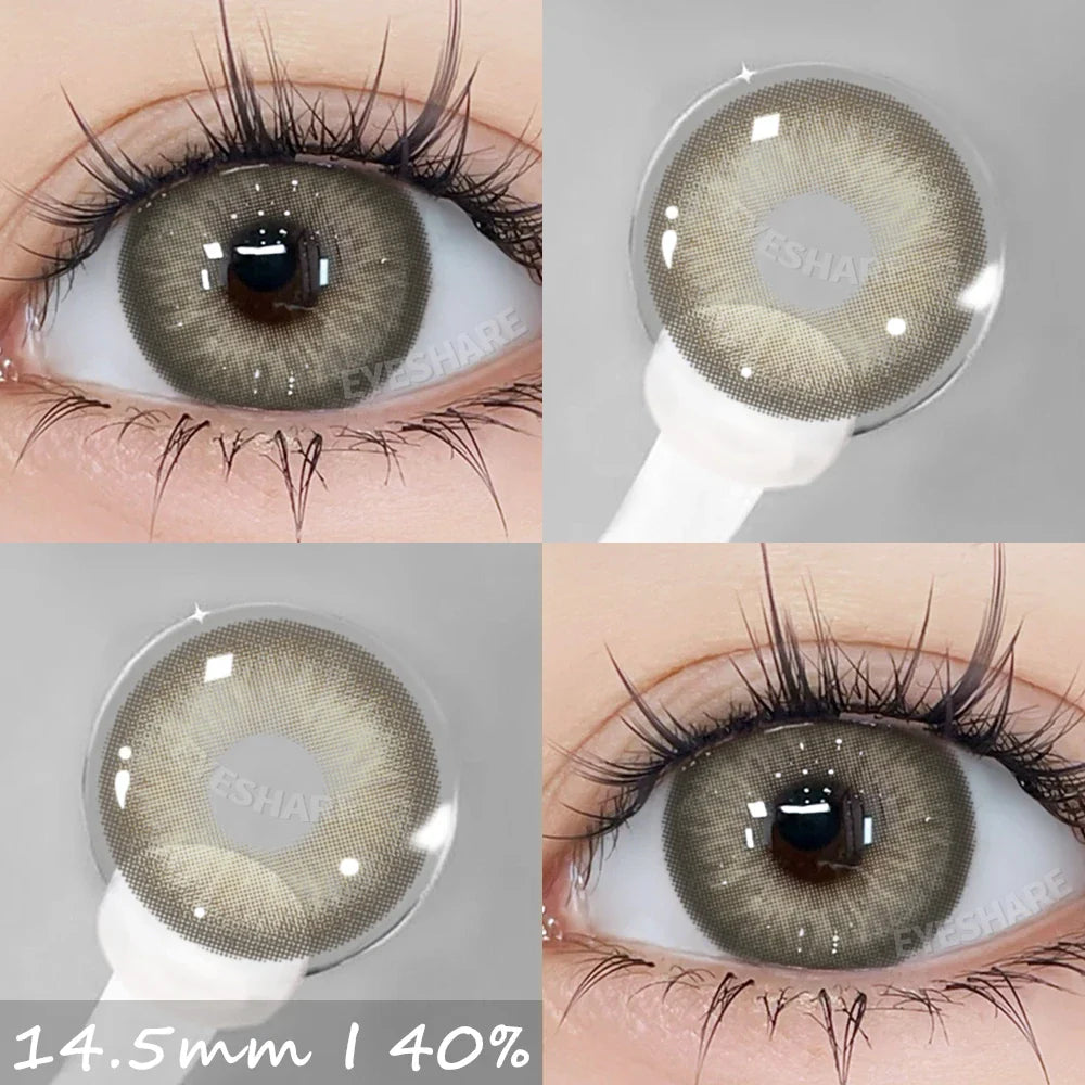 Rynx | Natural Color Contact Lenses 2 Pieces Fashion Blue Lenses Gray Pupils Lens Brown Beautiful Pupils Green Lens Annual 14.5mm