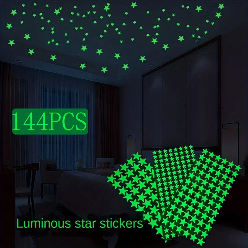 Rynx Glow-in-the-Dark Wall Stickers Self-Adhesive Dots Glow-in-the-Dark Ceiling Stickers for Kids' Room Halloween Home Decor