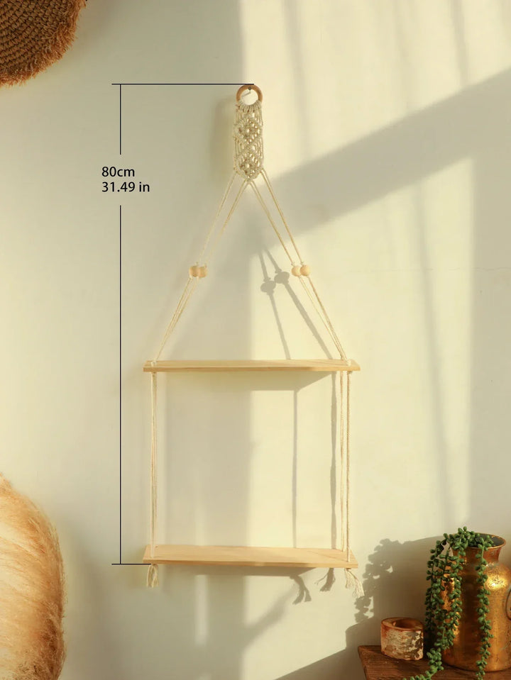 Lisslune | Wall shelf – Wood – Hanging shelves – Boho home decoration – Room decoration