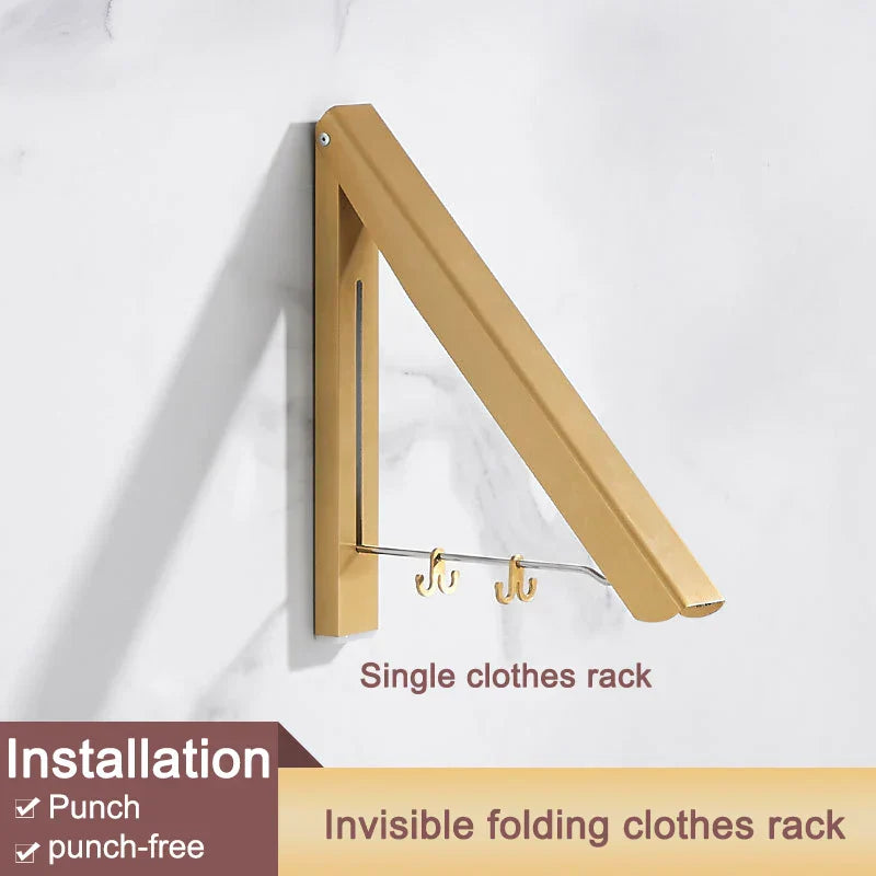 Lisslune | Space Saver Foldable Wall Clothes Aluminum Rack